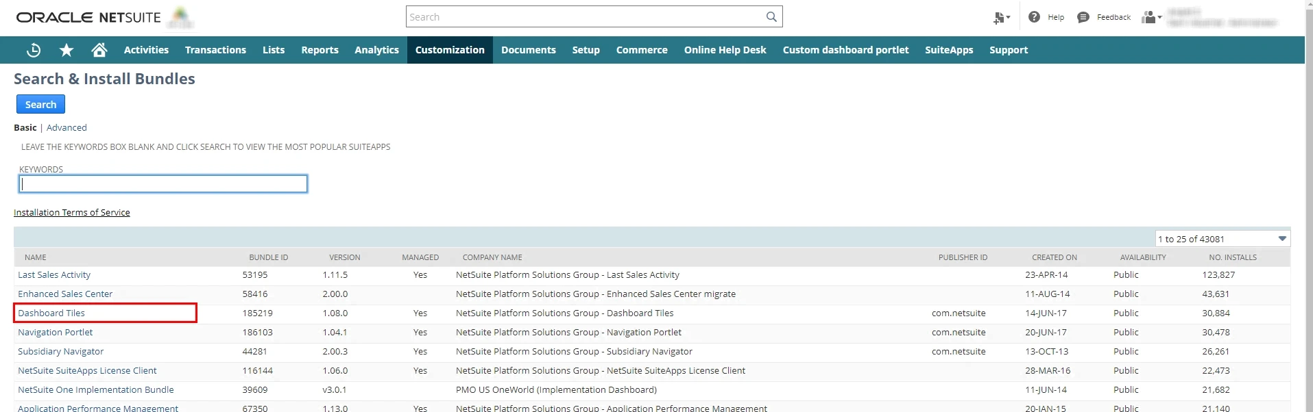 Dashboard Titles